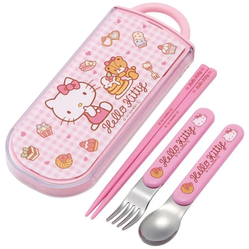Hello Kitty Chopsticks & Spoon & Fork Set Sweety pink